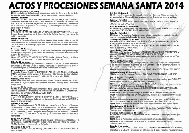 PROGRAMA ACTOS Y CULTOS - SEMANA SANTA 2014